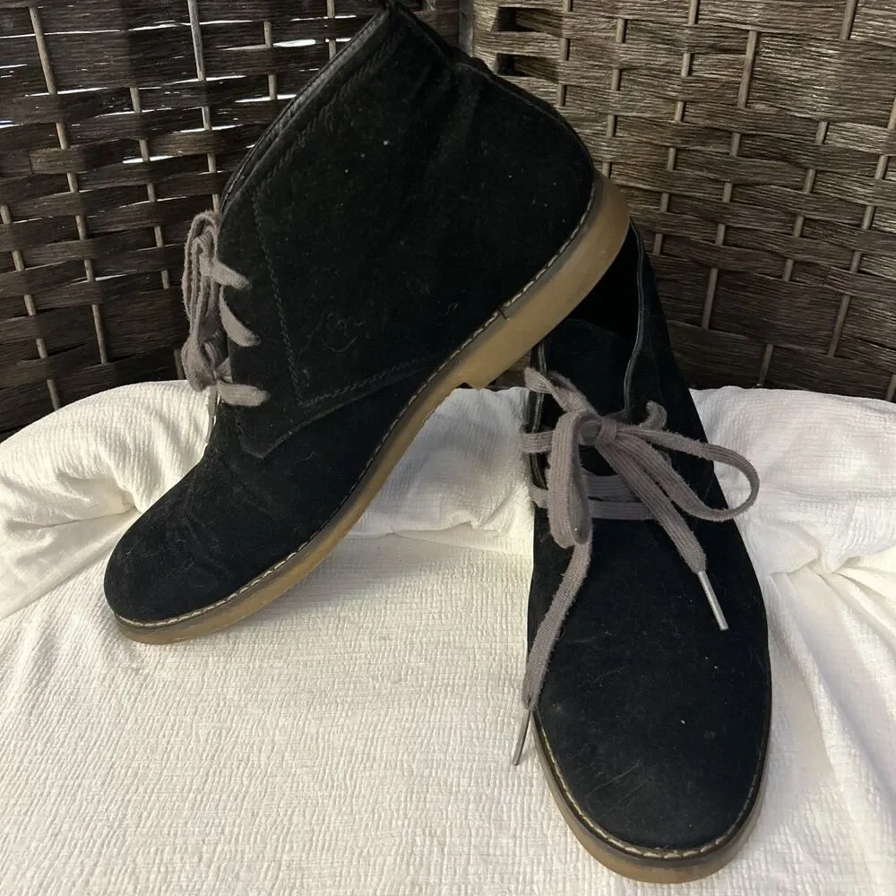 Franco Vanucci Men's Faux-Suede Leather Chukka Boot Black (Size 9.5)